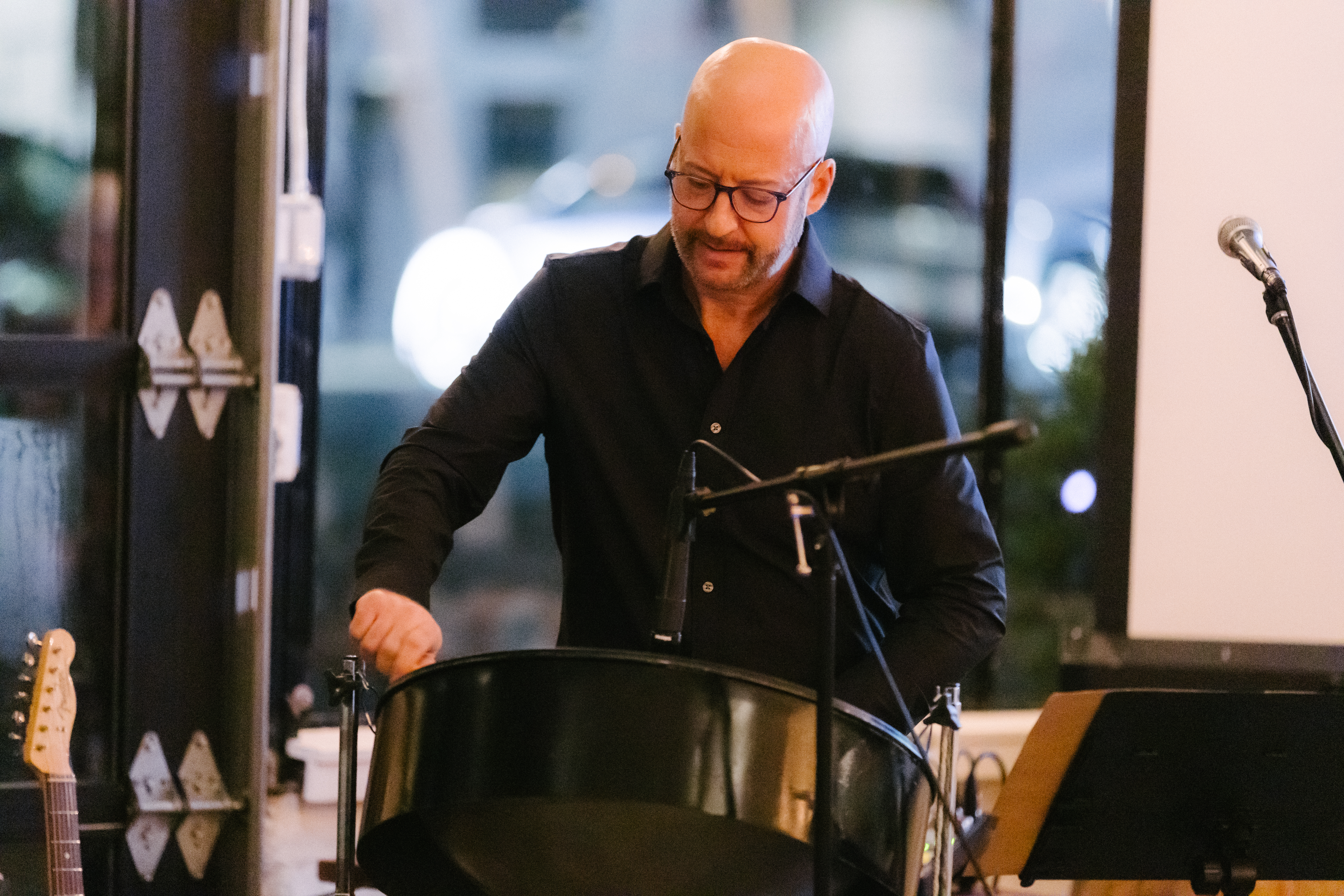 Live steel pan band on stage at a corporate event in Portland, Oregon
